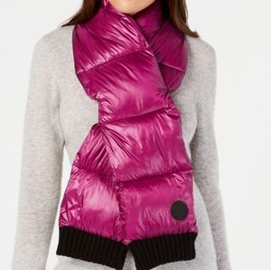 DKNY Purple Quilted Puffer Scarf